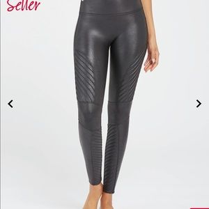 Spanx faux leather moto leggings
